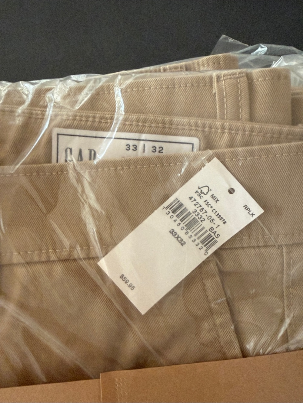Set of TWO GAP Men's Chino Pants in Tan